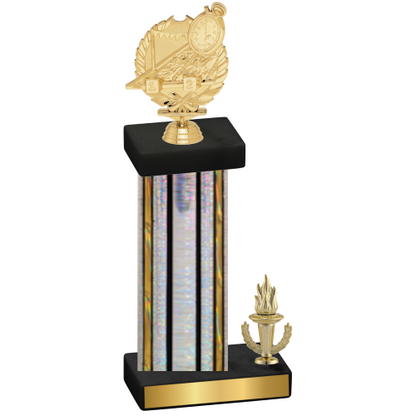 Accented Single Silver Glacier Victory Swimming Trophy