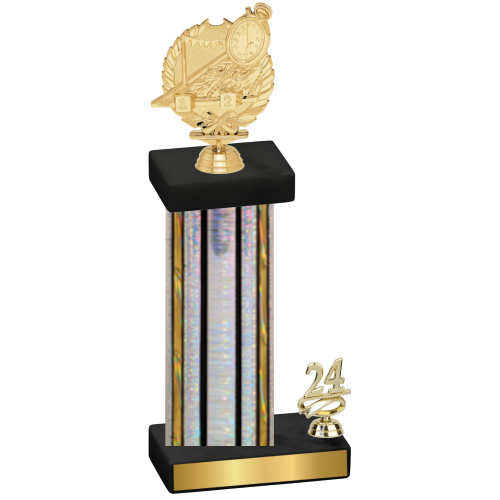 Accented Single Silver Glacier Year Swimming Trophy