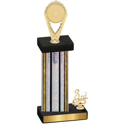 Accented Single Silver Glacier Third Place Insert Trophy