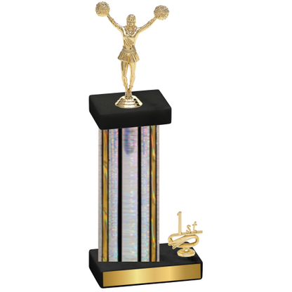 Accented Single Silver Glacier First Place Cheerleading Trophy