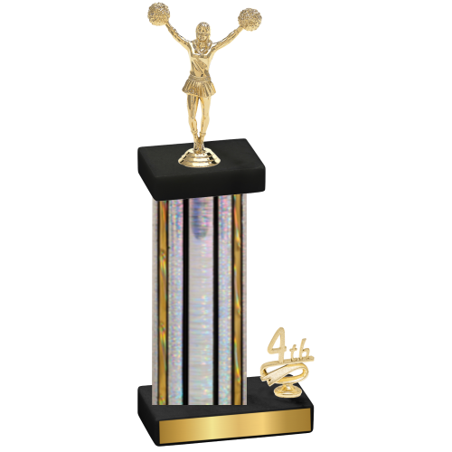 Accented Single Silver Glacier Fourth Place Cheerleading Trophy