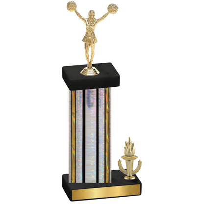 Accented Single Silver Glacier Victory Cheerleading Trophy