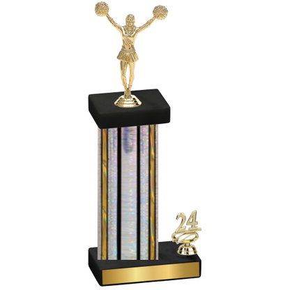 Accented Single Silver Glacier Year Cheerleading Trophy