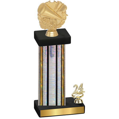 Accented Single Silver Glacier Year Cheerleading Trophy