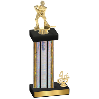 Accented Single Silver Glacier Fourth Place Hockey Trophy