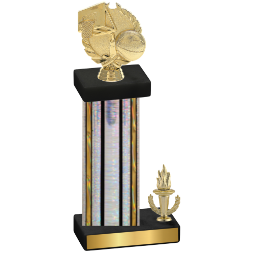 Accented Single Silver Glacier Victory Basketball Trophy