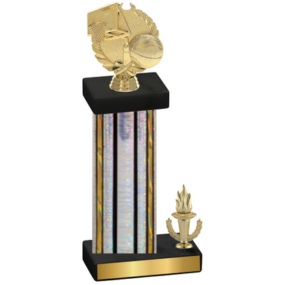 Accented Single Silver Glacier Victory Basketball Trophy