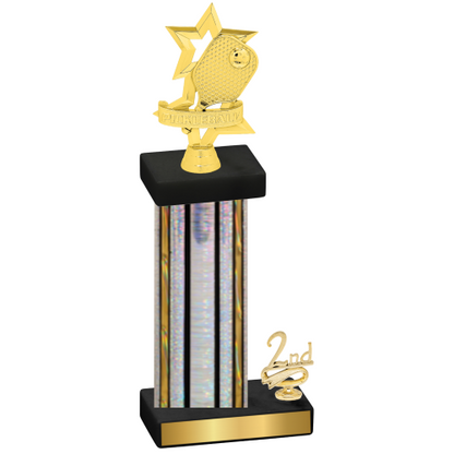 Accented Single Silver Glacier Second Place Pickleball Trophy