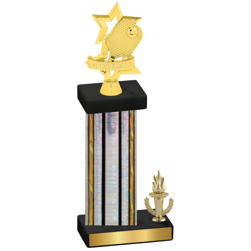 Accented Single Silver Glacier Victory Pickleball Trophy