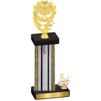 Accented Single Silver Glacier Third Place Pickleball Trophy