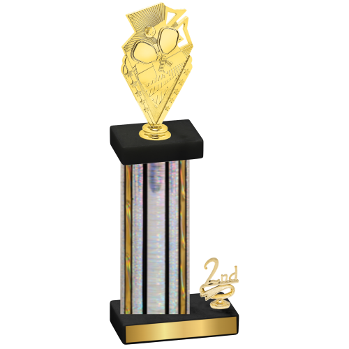 Accented Single Silver Glacier Second Place Pickleball Trophy