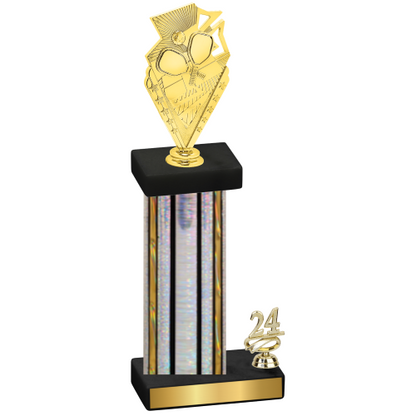 Accented Single Silver Glacier Year Pickleball Trophy