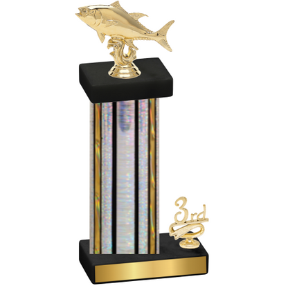 Accented Single Silver Glacier Third Place Fishing Trophy
