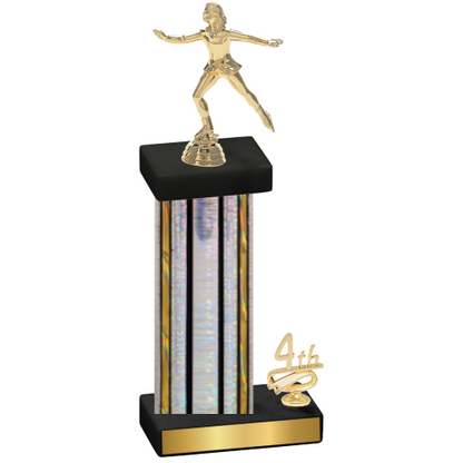 Accented Single Silver Glacier Fourth Place Skater Trophy