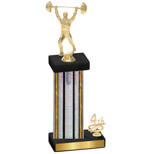 Accented Single Silver Glacier Fourth Place Weights Trophy