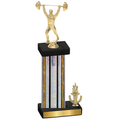 Accented Single Silver Glacier Victory Weights Trophy