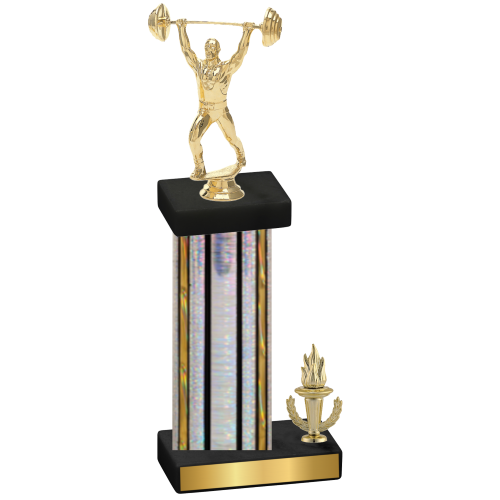 Accented Single Silver Glacier Victory Weights Trophy