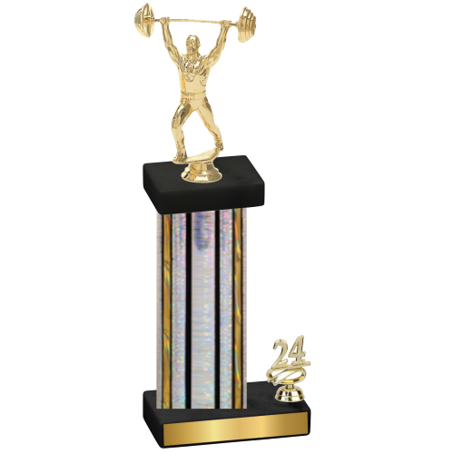 Accented Single Silver Glacier Year Weights Trophy