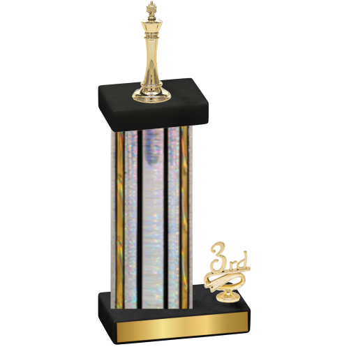 Accented Single Silver Glacier Third Place Chess Trophy