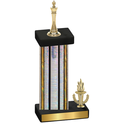 Accented Single Silver Glacier Victory Chess Trophy