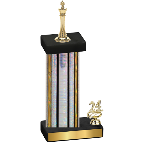 Accented Single Silver Glacier Year Chess Trophy