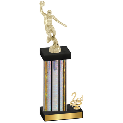 Accented Single Silver Glacier Second Place Basketball Trophy