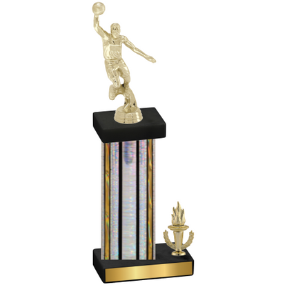 Accented Single Silver Glacier Victory Basketball Trophy