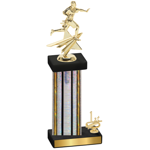 Accented Single Silver Glacier First Place Flag Football Trophy