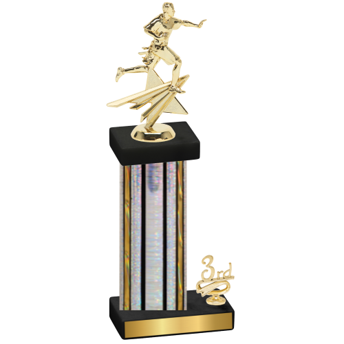 Accented Single Silver Glacier Third Place Flag Football Trophy