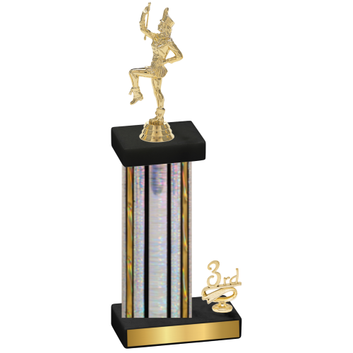 Accented Single Silver Glacier Third Place Majorette Trophy