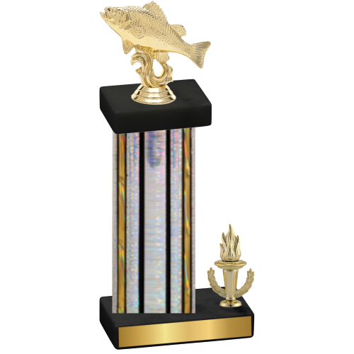 Accented Single Silver Glacier Victory Fishing Trophy