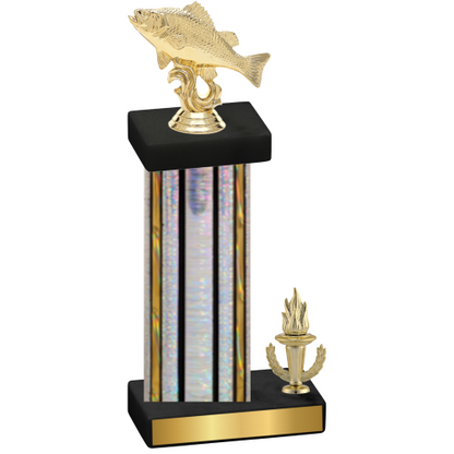 Accented Single Silver Glacier Victory Fishing Trophy
