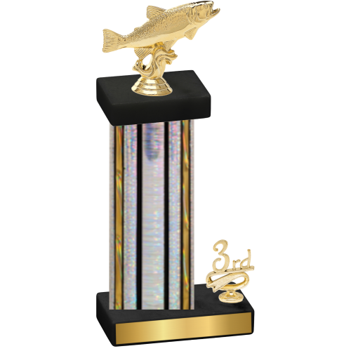 Accented Single Silver Glacier Third Place Fishing Trophy