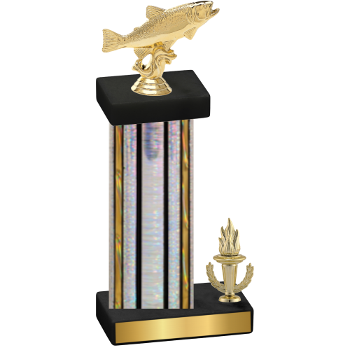 Accented Single Silver Glacier Victory Fishing Trophy