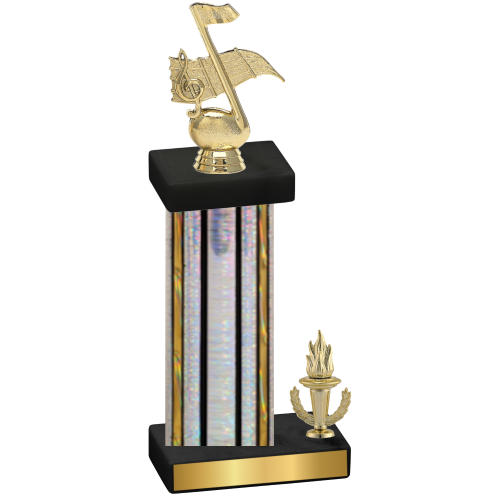 Accented Single Silver Glacier Victory Music Trophy