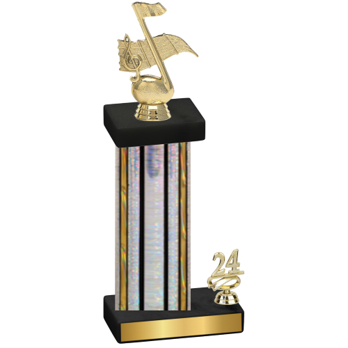 Accented Single Silver Glacier Year Music Trophy