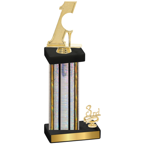 Accented Single Silver Glacier Third Place Golf Trophy