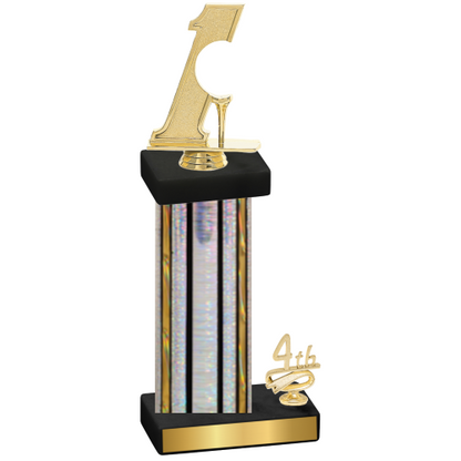 Accented Single Silver Glacier Fourth Place Golf Trophy