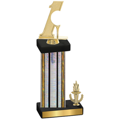 Accented Single Silver Glacier Victory Golf Trophy