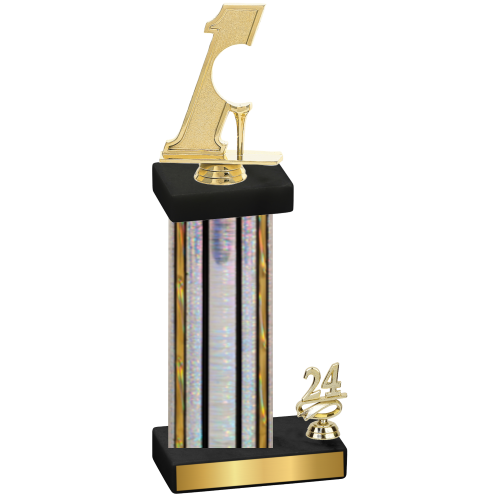 Accented Single Silver Glacier Year Golf Trophy