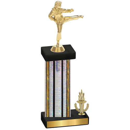 Accented Single Silver Glacier Victory Karate Trophy