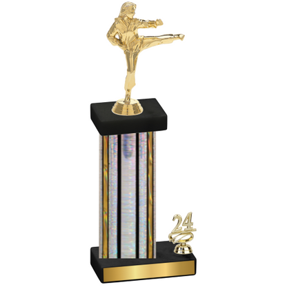 Accented Single Silver Glacier Year Karate Trophy