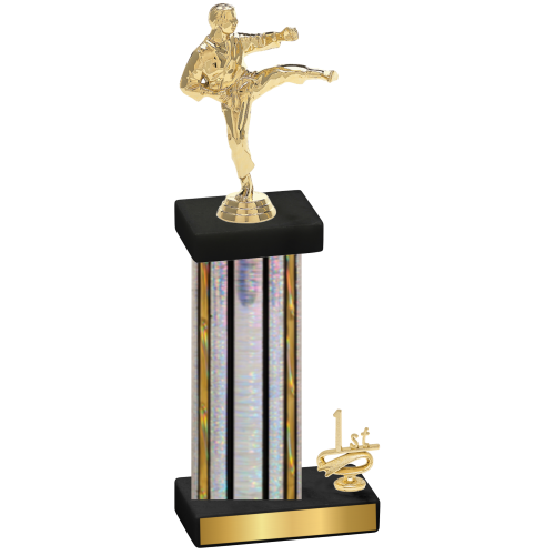 Accented Single Silver Glacier First Place Karate Trophy