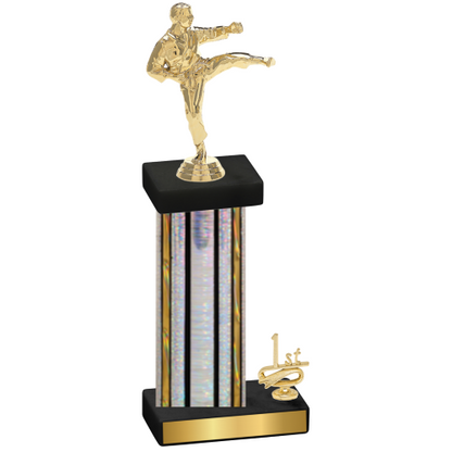 Accented Single Silver Glacier First Place Karate Trophy