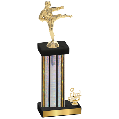 Accented Single Silver Glacier Third Place Karate Trophy