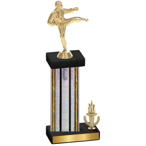 Accented Single Silver Glacier Victory Karate Trophy