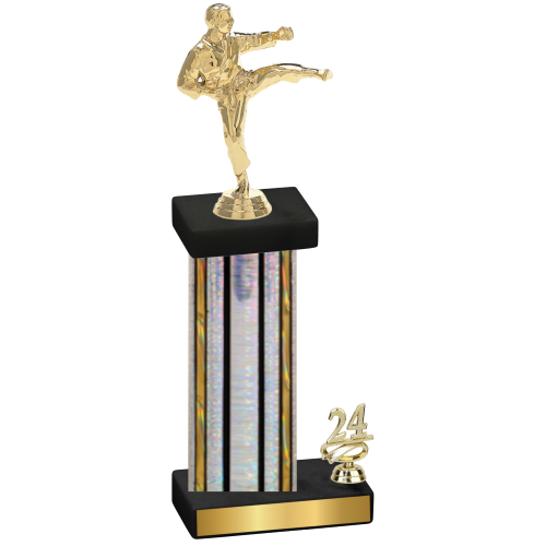 Accented Single Silver Glacier Year Karate Trophy