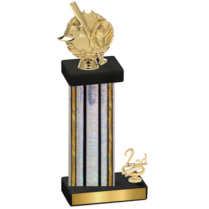 Accented Single Silver Glacier Second Place Baseball Trophy