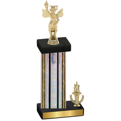 Accented Single Silver Glacier Victory Academics Trophy