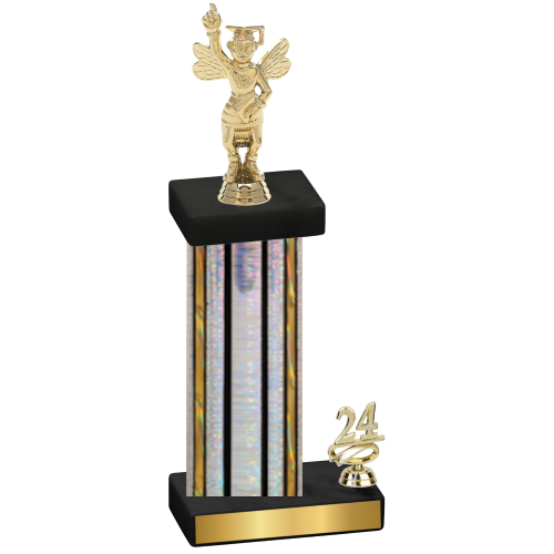 Accented Single Silver Glacier Year Academics Trophy